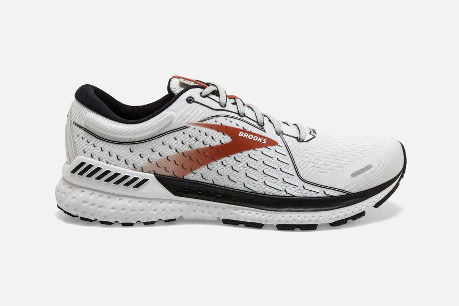 Brooks Adrenaline GTS 21 Men's Road Running Shoes White/Black/Orange